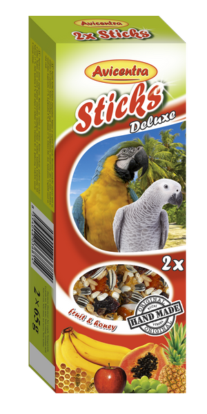 Avicentra - Tyčinka Veľký Papagáj ovocie + med  1ks